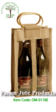 Jute Wine Bags Two Bottle